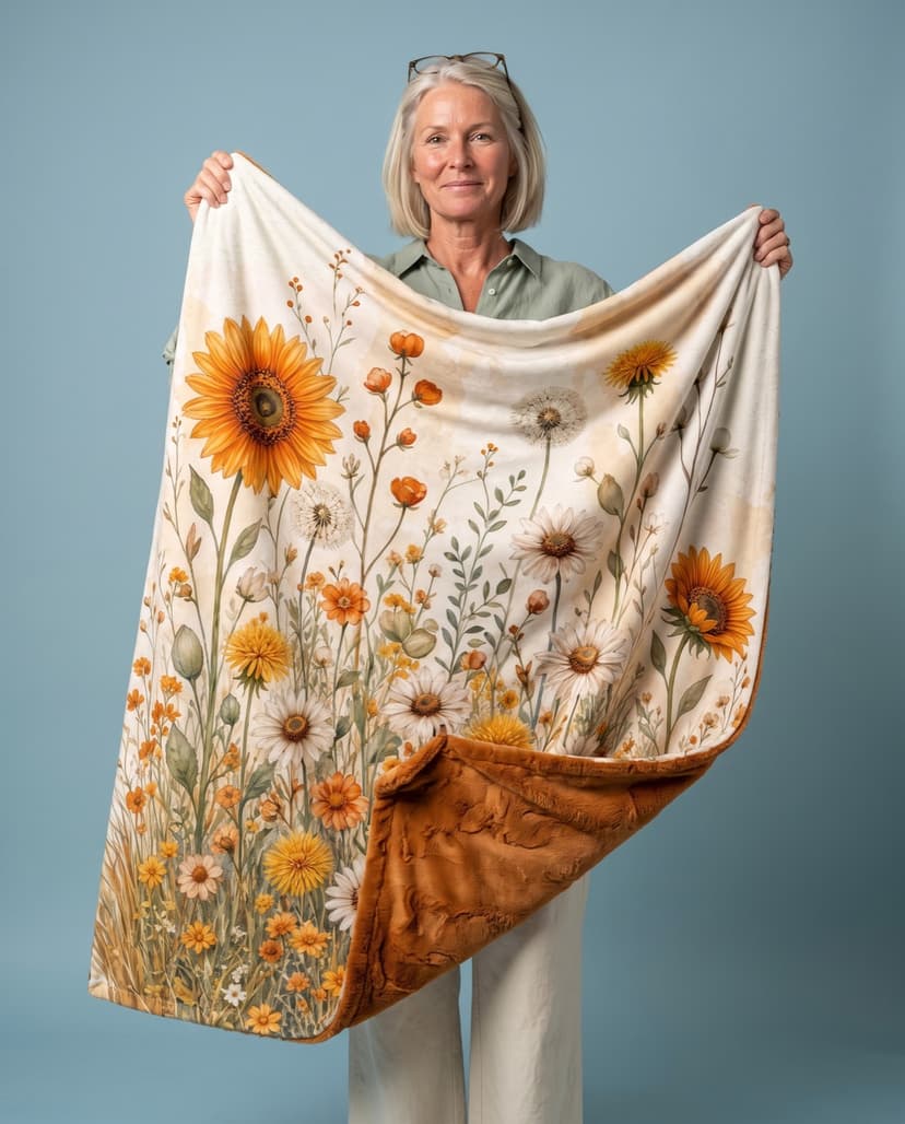 Wildflower Meadow minky blanket, another view